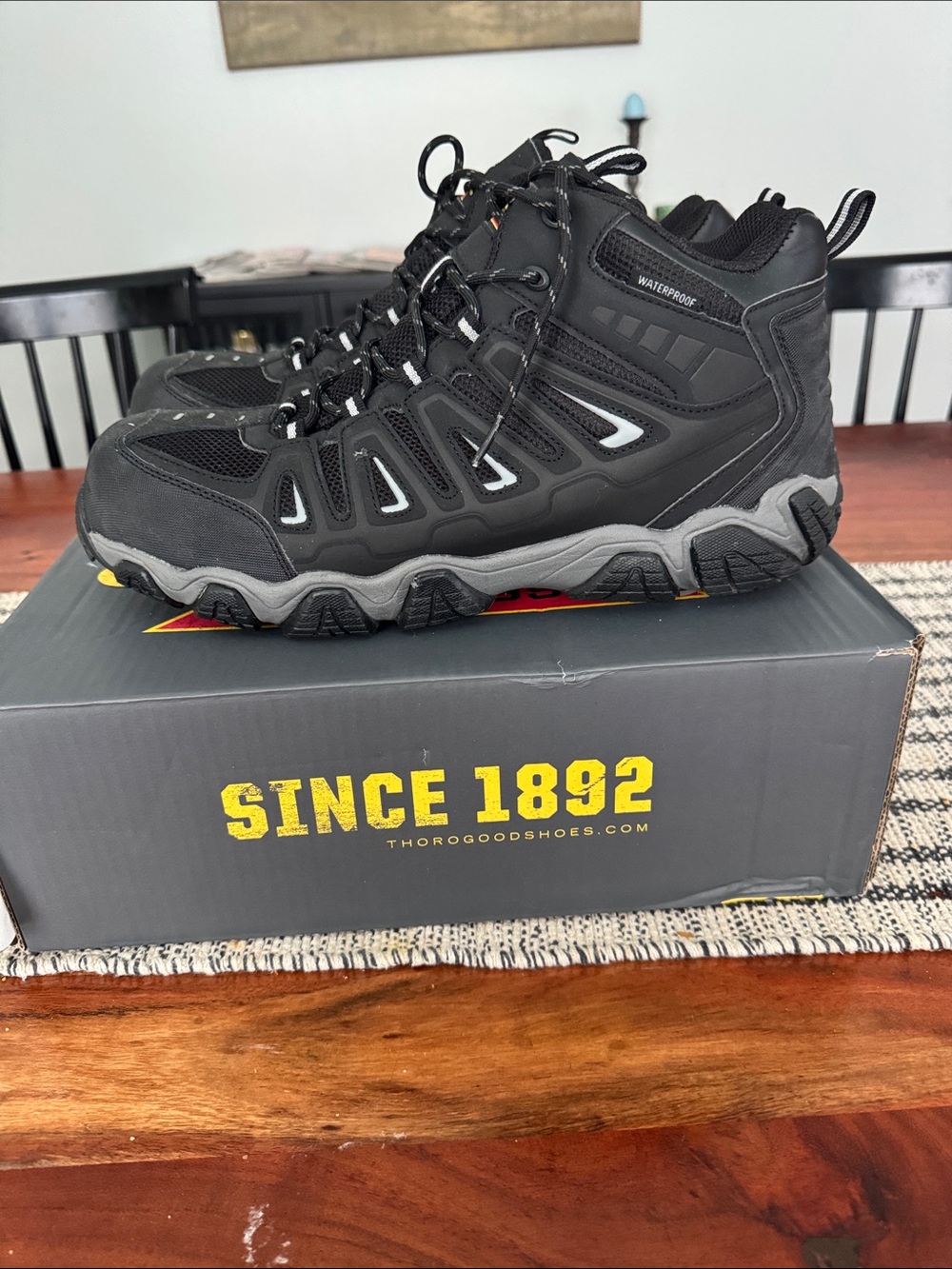 Thorogood Men's Black Waterproof Hiking Boots